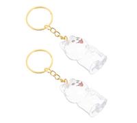 DECHOUS Lot de 2 Porte-Clés Commémoratifs Transparents pour Poils de Chien Boîte de Rangement Compacte pour Souvenirs D’Animaux Pendentif Urne Funéraire Léger pour Chiot Accessoire