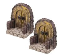 DECHOUS Lot de 2 Portes Miniatures en Bois Cintrées pour Maison de Poupée Décoration Miniature de Jardin Féerique Ornement Rustique pour Terrarium et Patio Porte d'Entrée de GNOME