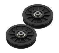 DECHOUS Lot de 2 Poulies à Roulement Silencieux 110 MM en Plastique Noir Accessoires de Poulies pour Musculation et Systèmes de Levage Compatibles Appareils de Fitness et Entraînement à