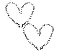 DECHOUS Lot de 2 Sets de Chaînes Décoratives en Fer Noir 35 X 15 M 2 Verrouillages 4 MM 2 Anneaux Suspendus 29 MM et Vis Creuses pour Garde-Corps de Pont de Jardin Protection