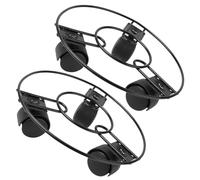 DECHOUS Lot de 2 Supports de Pot de Fleurs Métalliques Ronds avec roulettes, Dessous de Jardinière Mobile pour Plantes D’intérieur et Extérieur, Diamètre Adapté pour Pots Moyens, Support