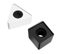 DECHOUS Lot de 2 Supports Logo Microphone en ABS, Drapeaux Carré et Triangle pour Station Micro d'Interview Diffusion, Portable, Noir et Blanc