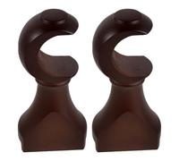 DECHOUS Lot de 2 Supports Muraux en Bois Marron pour Tringles à Rideaux Base de Fixation de Tringle 35 Mm Stabilisateur Kit de Quincaillerie pour Rideaux Salon et Chambre