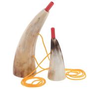 DECHOUS Lot de 2 Trompettes en Corne de Bœuf Viking 20-22 CM et 11-13 CM Corne de Guerre Légère et Sonore pour Cosplay Pirate Accessoires de Fête Halloween et Festivals Médiévaux