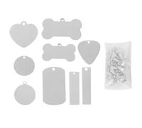 DECHOUS Lot de 24 Plaques D'identification pour Chiens en Acier Inoxydable Argenté, Surface Haute Brillance, Facile à Travailler, pour Décoration ou Présent Style Aléatoire