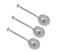 DECHOUS Lot de 3 Cuillères Passoire en Acier Inoxydable Pince et Tamis, Accessoires la Cuisine pour Friture, Tamisage Farine et Récupération Huile, Dimensions 28X10 CM