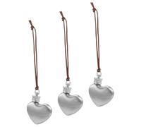 DECHOUS Lot de 3 Flasques en Acier Inoxydable de Cœur, Résistantes la Rouille la Décoloration, pour Camping et Voyage, Design Élégant Argenté