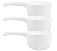 DECHOUS Lot de 3 Louches à Eau Épaisses en Plastique, Louches Multifonctions Cuisine et Salle de Bain, Gobelets Pratiques pour Puiser et Verser L'eau, Accessoires de Bain Cuisine Robustes