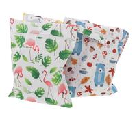 DECHOUS Lot de 3 Paquet Étanches pour Couches Lavables Pochette Imperméable pour Maillot de Bain et Vêtements Mouillés Petit Format Motifs Animaux Cartoon - Réutilisable et Lavable