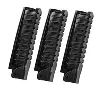 DECHOUS Lot de 3 Peignes Antistatiques Pliables Petite Taille en Plastique Noir pour Femmes Garçon et Filles Usage Voyage Paquet à Main