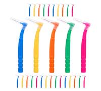 DECHOUS Lot de 30 Brosses à Dents Interdentaires L-Forme Petites Têtes Multicolores pour Nettoyage Précis et Soins Orthodontiques