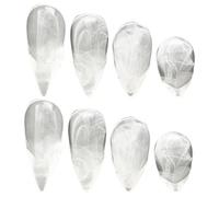 DECHOUS Lot de 4 paires de crocs de vampire transparents pour Halloween - 3 tailles - Accessoires de cosplay pour Halloween, bal masqué, accessoires réalistes