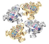 DECHOUS Lot de 4 Pendentifs Grenouille en Métal Breloques Animales Miniatures Dorées et Blanc Argenté Accessoires DIY pour Bracelets et Colliers Décorations Légères et Multifonctions