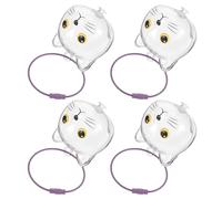 DECHOUS Lot de 4 Porte-Clés Commémoratifs en Poils de Chat Transparents Boîte à Souvenirs pour Collection de Poils D’Animaux Pendentif Décoratif Jaune Œil Bijou Mémorial pour Amoureux