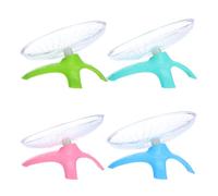 DECHOUS Lot de 4 Roues d'exercice Silencieuses de Soucoupe Volante pour Hamster Nain Souris et Gerbille Plateaux Transparents Colorés Sportif Interactif pour Petits Animaux de