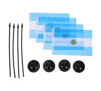 DECHOUS Lot de 4 Sets de Sets de Petits Drapeaux de Bureau D'argentine en Polyester avec Socles, Décoration Pratique pour Événements Internationaux et Bureaux Réutilisable