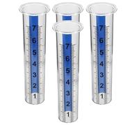 DECHOUS Lot de 4 Tubes Pluviomètres d'Extérieur 21 CM Tube Plastique Transparent Résistant Anti-Fissure Gobelet Doseur de Pluie Précis pour Jardin Pelouse et Usage Agricole