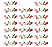 DECHOUS Lot de 40 Breloques Cerise en Alliage Strass Scintillants Mini Pendentifs Fruits pour Création de Bijoux DIY Bracelets Colliers Boucles D’Oreilles et Porte-Clés Accessoires