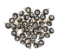 DECHOUS Lot de 40 Pendentifs Evil Eye en Alliage Noir 7X9 MM Charms Multifonctions pour Fabrication de Bijoux DIY Perles Décoratives pour Bracelets et Boucles D’Oreilles Accessoires