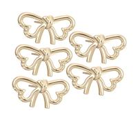 DECHOUS Lot de 5 Boucles Décoratives en Alliage de Zinc Motif Double Cœur Petites Boucles pour Fabrication de Paquet à Main Accessoires DIY pour Valises et Loisirs Créatifs