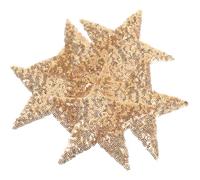 DECHOUS Lot de 5 Écussons Étoiles Décoratifs à Paillettes Dorées Patchs Thermocollants pour Vêtements Paquet à Dos Chapeaux et Jeans Accessoires DIY pour Personnalisation et