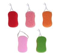 DECHOUS Lot de 5 Éponges de Bain Exfoliantes en Matériau Écologique, Forme en Huit, Couleurs Assorties, Outil de Nettoyage Peau Doux, Accessoires de Bain pour Soin Corporel Quotidien