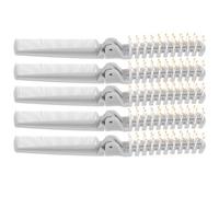 DECHOUS Lot de 5 Peignes de Poche Pliables Gris Brosse et Peigne Double Face à Dents Larges et Fines Format Compact et Léger Accessoires Coiffure Portables pour Voyage et Usage