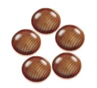 DECHOUS Lot De 5 Petits Plats Ronds En Bois Naturel 7,5 Cm, Bols à Sauce Soja Multifonction Pour Sushis, Condiments Et Apéritifs, Vaisselle Artisanale Élégante Pour Table Et Restaurant