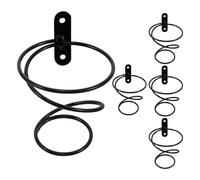 DECHOUS Lot de 5 Porte-Bouteilles Muraux Spirales en Métal Noir, Étagère Murale Individuelle pour Bouteilles de Vin Rouge et Blanc, Rangement Mural Compact Cuisine, Salon ou Salle à