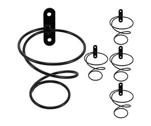 DECHOUS Lot de 5 Porte-Bouteilles Muraux Spirales en Métal Noir, Étagère Murale Individuelle pour Bouteilles de Vin Rouge et Blanc, Rangement Mural Compact Cuisine, Salon ou Salle à