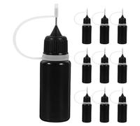DECHOUS Lot de 50 Flacons Distributeurs de Colle 10 Ml en Plastique Souple Noir Opaque Embout Fin pour Dosage Précis Applicateurs à Pointe Aiguille pour Loisirs Créatifs et Bricolage
