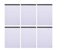 DECHOUS Lot de 6 Blocs-notes Juridiques Lignés Larges en Papier Blanc 30 Feuilles Chacun, Design Pratique pour Présentations et Prise de Notes à L'école