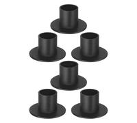 DECHOUS Lot de 6 Bougeoirs en Fer Noir Rétro Plateau Rond 27Mm Supports pour Bougies Piliers Décorations de Mariage et Table Festive Bougeoirs Décoratifs Stables pour Événements et