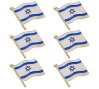 DECHOUS Lot de 6 Broches Drapeau d'Israël en Alliage Résistant Épingles de Poitrine Décoratives pour Vêtements Paquet à Dos et Costumes Accessoires Polyvalents pour Événements