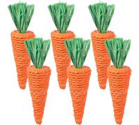 DECHOUS Lot de 6 Jouets à Mâcher de Radis Tissés pour Lapins et Hamsters Molaire Naturel pour Animaux de Compagnie Réconfortant et Solide pour Rongeurs