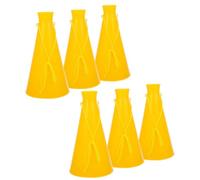 DECHOUS Lot de 6 Mégaphones D'encouragement en Abs Jaune, Légers et Réutilisables, pour Ambiance Sportive et Festive, Accessoires pour Matchs, Fêtes et Spectacles