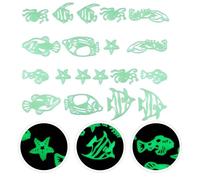 DECHOUS Lot de 60 sets de Stickers Muraux Phosphorescents Poissons Tropicaux Autocollants Muraux Lumineux de Nuit Lot 4 Sets 15 Pièces Décoration Murale Garçon et Filles Chambre