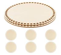 DECHOUS Lot de 8 Bases Rondes en Bois 10 X 10 CM pour Fond de Paquet au Crochet Supports de Tissage DIY pour Fabrication de Paquet à Main Fonds de Panier Artisanaux Robustes et Naturels