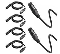 DECHOUS Lot de 8 Câbles Dmx à 3 Broches 1 Mètre, Câble Audio et Micro en Métal Noir, Connexion Stable pour Éclairage de Scène, Projecteurs et Matériel Sonorisation Professionnelle