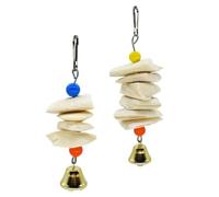 DECHOUS Mâcher pour Perroquets et Hamsters Broyage des Dents en Os de Seiche Supplément de Calcium, Lot de 2 Pièces Crochet Couleur Aléatoire