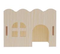 DECHOUS Maison en Bois Naturel pour Hamster et Cobaye, Multifonction Toit Ondulé, Taille Unique, Cachette Confortable pour Se Reposer et Jouer Cage Petits Animaux, Accessoires Habitat