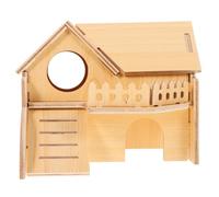 DECHOUS Maison en Bois pour Hamster Cachette Délicate et Environnement Stimulant, Abri Rustique pour Écureuils et Cochons d'Inde, Refuge Confortable et Sécurisé
