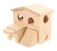 DECHOUS Maison pour Hamsters Bois Double Château et Refuge pour Rongeurs Accessoire Cage pour Petits Animaux Espace Confortable et Durable