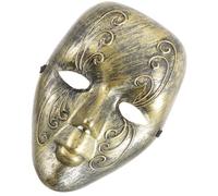 DECHOUS Masque Intégral Vintage Doré pour Carnaval et Halloween Masque de Bal Masqué Féminin en Plastique Résistant Accessoire de Fête Unique et Cosplay Décoratif et Solide