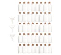 DECHOUS Mini Bocaux en Verre 20 ML avec Bouchon en Liège - 40 Pièces - Petits Flacons Décoratifs Transparents pour DIY Porte-Vœux Conservation Souvenirs et Loisirs Créatifs