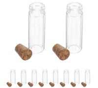 DECHOUS Mini Fiole à Souhaits 2 ML en Verre Bouchon en Liège, Lot de 100 Flacons pour Présents d'halloween et Bricolage, Format Compact 11X35 MM
