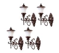 DECHOUS Mini Lampe Murale Décorative pour Maison de Poupée, Lot de 4 Appliques 1:87 en Métal Cuivre Antique, Lumière Chaude, Décoration Miniature pour Micro-aménagement de Table à Sable