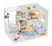 DECHOUS Miniature DIY House Kit Small Cabin Model Creative Handmade Apartment Toy for and Family Fun