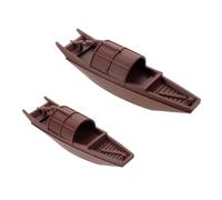 DECHOUS Modèle de Bateau Miniature Décoration Élégante en Résine Marron Résistant à l'usure Basculement Ensemble de 2 Pièces pour Étagères et Bureaux