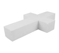 DECHOUS Modèle de Gâteau Factice de Croix en Écume Blanche Surface Lisse et Résistance la Déformation pour Décoration Communion et Cours de Pâtisserie